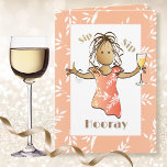 60th Birthday Female Cartoon Ethnic Funny Saying Card<br><div class="desc">Get the party started with this cute and funny birthday card toasting that fabulous 60 year old.  Personalise with her name and a message</div>