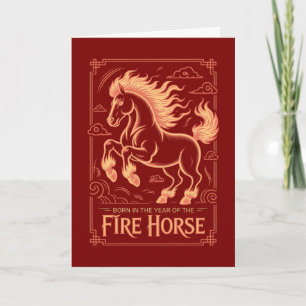 60th Birthday Fire Horse Chinese Zodiac 2026 Lunar Card
