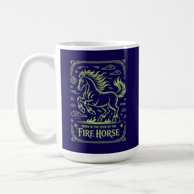 60th Birthday Fire Horse Chinese Zodiac 2026 Lunar Coffee Mug (Left)