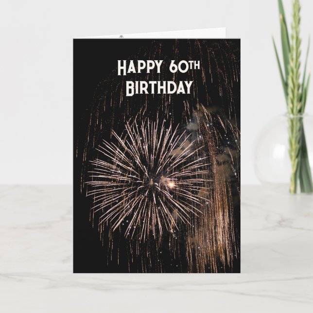 60th Birthday Fireworks Card (Front)