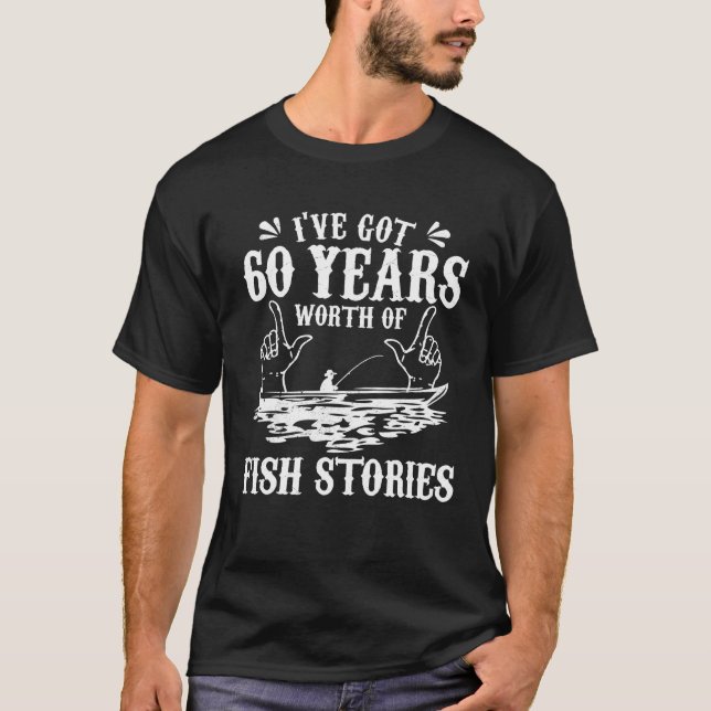 60th Birthday Fisherman Funny Bass Fishing Gift T-Shirt (Front)