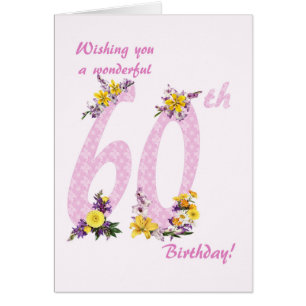 60th Birthday Flower Decorated Numbers