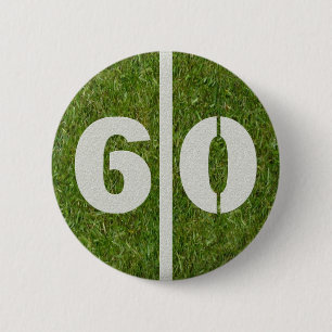 60th Birthday Football Yard Button