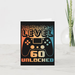60th Birthday For Men Level 60 Unlocked Gamer 60 Y Card