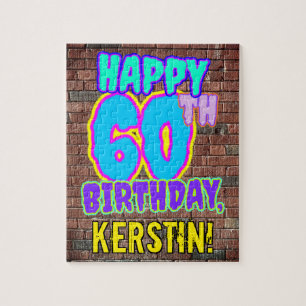 60th Birthday ~ Fun, Urban Graffiti Inspired Look Jigsaw Puzzle