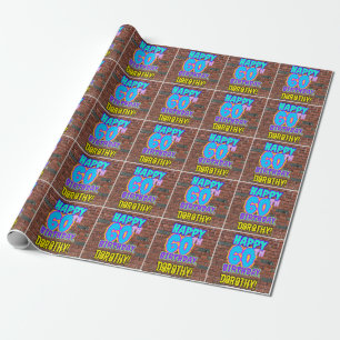 60th Birthday: Fun, Urban Graffiti Inspired Look Wrapping Paper