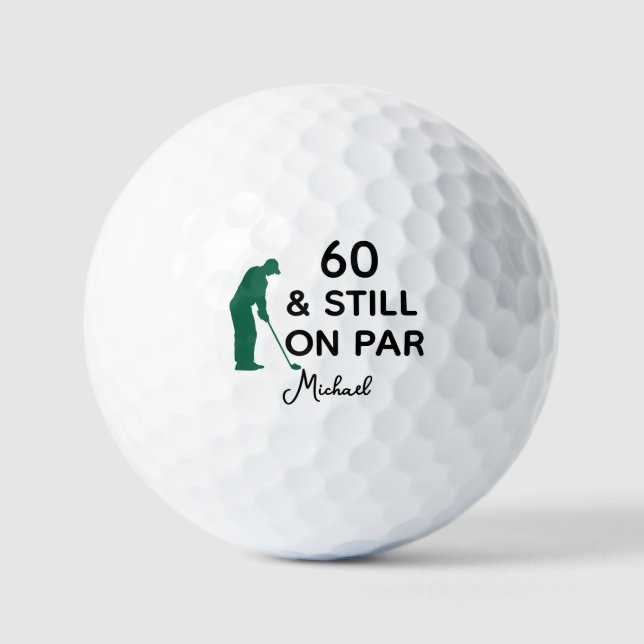 60th Birthday Funny Custom Golf Ball with Name (Front)