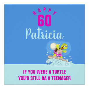 60th birthday funny quote personalised poster