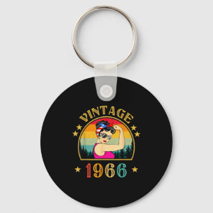 60th Birthday Gift 60 Years Old For Women Retro Vi Key Ring