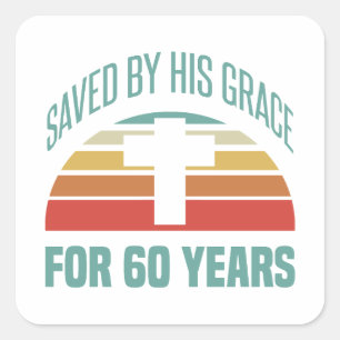60th Birthday Gift For Christians Square Sticker
