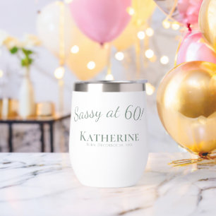 60th Birthday Gift–Sassy at 60! Elegant Sage Green