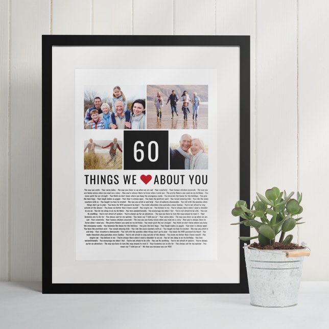60th Birthday Gift Things We Love List Photos Poster (Creator Uploaded)