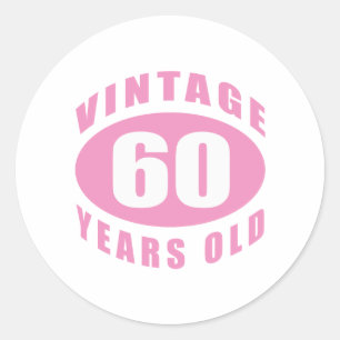 60th Birthday Gifts For Her Classic Round Sticker