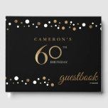60th birthday gold confetti and black personalized guest book<br><div class="desc">Celebrate your milestone 60th birthday in style with our elegant and personalized 60th Birthday Gold Confetti and Black Guest Book. This guest book will be a cherished keepsake of your special day, filled with well-wishes, memories, and heartfelt messages from your friends and loved ones. The design features a classic and...</div>