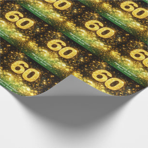 60th Birthday Gold Glitter Wrapping Paper