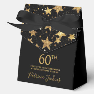 60th Birthday Gold Stars Thank You Favour Box