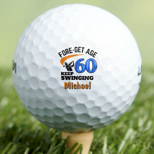 60th birthday golf balls 60 years funny gift blue