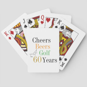 60th Birthday Golf Cheers Beers Minimal Playing Cards