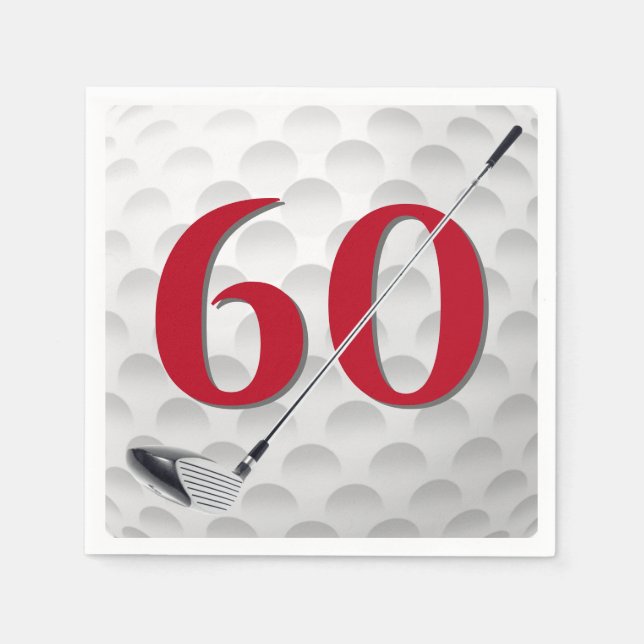60th Birthday Golf Club Napkins (Front)