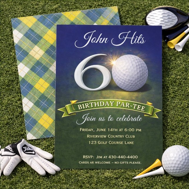 60th Birthday Golf Theme  Invitation (Creator Uploaded)