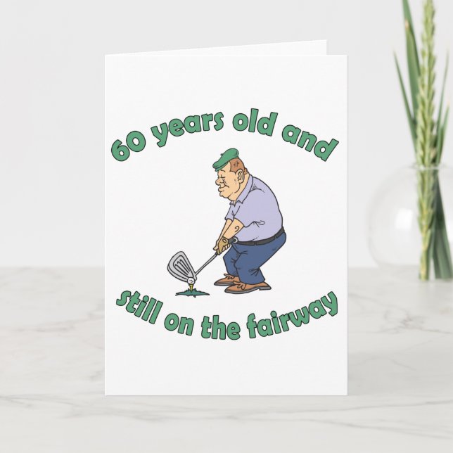 60th Birthday Golfer Gag Gift Card (Front)