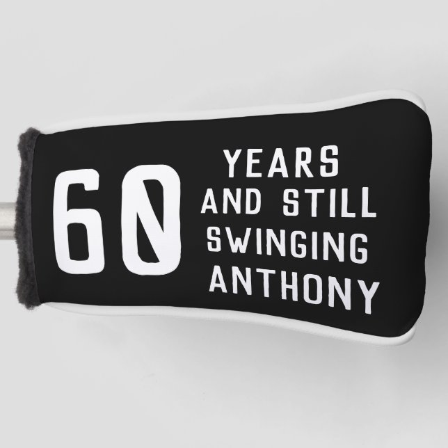 60th Birthday Golfer Sixty Dad Golfer Golf Golf Head Cover (Front)