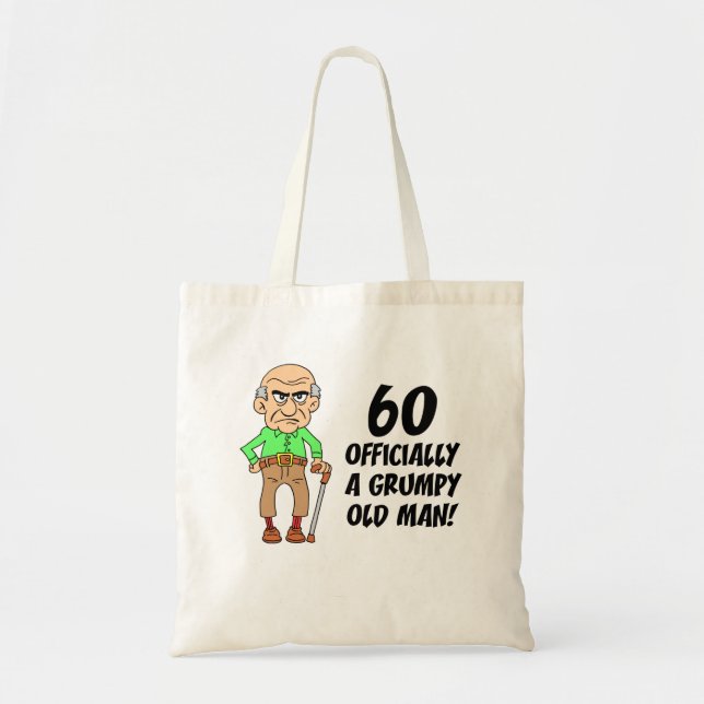 60th Birthday Grumpy Old Man Tote Bag (Front)