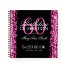 60th Birthday Guestbook Party Sparkles Pink