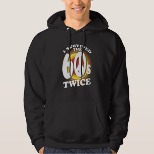 60th Birthday Hippie Peace Symbol I Survived The 6 Hoodie