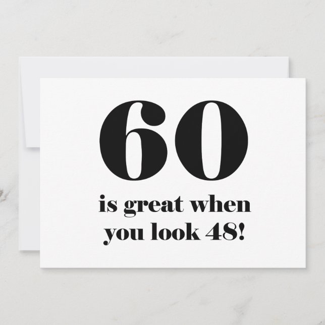 60th Birthday Humour Card (Front)