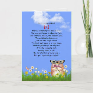60th birthday humour on getting older card