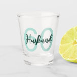 60th Birthday Husband Modern Green Script Shot Glass<br><div class="desc">Put a smile on a face with this 60th birthday modern script shot glass for your husband. The perfect gift or party accessory! - Simply click to personalise this design 🔥 My promises - This design is unique and is designed with you in mind 🙏 Thank you for supporting my...</div>