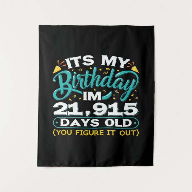 60th Birthday Idea Funny Blanket Tapestry (Front)