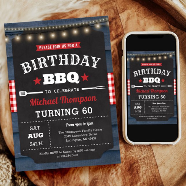 60th Birthday Invitation - Barbecue Party (60th Birthday Invitation - Barbecue Party)