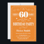 60th Birthday Invitation Burgundy Orange and White<br><div class="desc">60th Birthday Invitation Orange and White Typography. Orange and White Background. Adult Birthday. Male Men or Women Birthday. Kids Boy or Girl Lady Teen Teenage Bday Invite. 13th 15th 16th 18th 20th 21st 30th 40th 50th 60th 70th 80th 90th 100th. Any Age. For further customisation, please click the "Customise it"...</div>