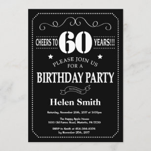 60th Birthday Invitation Chalkboard