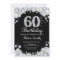 60th Birthday Invitation Chalkboard Silver Diamond