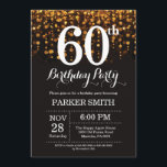 60th Birthday Invitation Gold Glitter<br><div class="desc">60th Birthday Invitation with Gold String Lights with Gold Glitter Background. Gold Birthday. Adult Birthday. Men or Women Bday Invite. 13th 15th 16th 18th 20th 21st 30th 40th 50th 60th 70th 80th 90th 100th, Any age. For further customisation, please click the "Customise it" button and use our design tool to...</div>