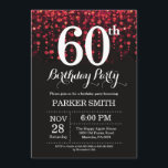 60th Birthday Invitation Red Glitter<br><div class="desc">60th Birthday Invitation with Red String Lights with Red Glitter Background. Red Birthday. Adult Birthday. Men or Women Bday Invite. 13th 15th 16th 18th 20th 21st 30th 40th 50th 60th 70th 80th 90th 100th, Any age. For further customisation, please click the "Customise it" button and use our design tool to...</div>