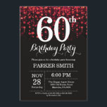 60th Birthday Invitation Red Glitter<br><div class="desc">60th Birthday Invitation with Red String Lights with Red Glitter Background. Red Birthday. Adult Birthday. Men or Women Bday Invite. 13th 15th 16th 18th 20th 21st 30th 40th 50th 60th 70th 80th 90th 100th, Any age. For further customisation, please click the "Customise it" button and use our design tool to...</div>