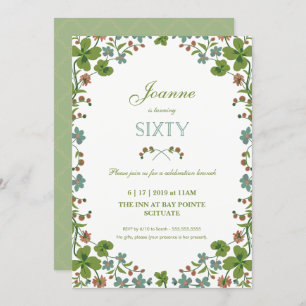 60th Birthday Invitation - Vintage Floral Sixtieth