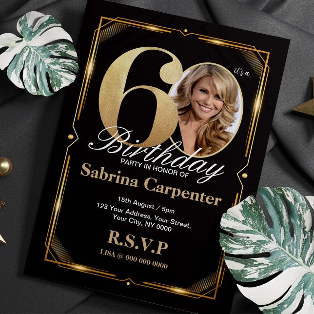 60th Birthday Invitation with photo (Creator Uploaded)