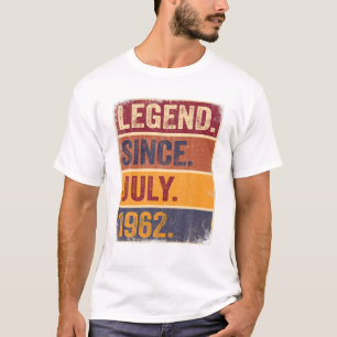60Th Birthday July Born 60 Years Legend Since 1962 T-Shirt