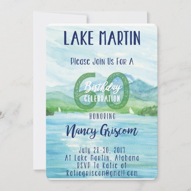 60th Birthday Lake Weekend Card (Front)