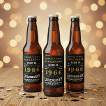 60th Birthday Legend Born 1966 Vintage Black Beer Bottle Label<br><div class="desc">A personalized classic beer bottle label design for that birthday celebration for somebody born in 1966 and turning 60. Add the name to this vintage retro style black, white and gold design for a custom birthday gift. Easily edit the name and year with the template provided. A wonderful custom black...</div>