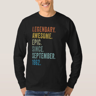 60th Birthday Legendary Epic Awesome Since Septemb T-Shirt