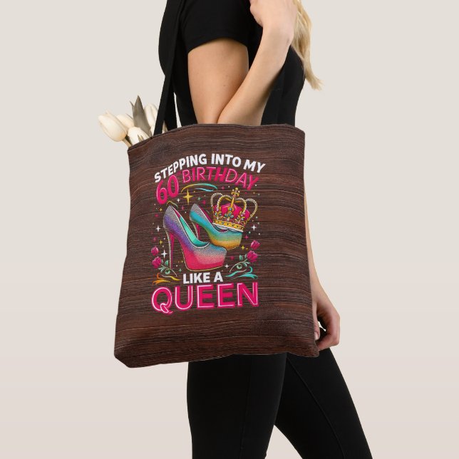 60th Birthday Like A Queen Happy 60 Years Women's Tote Bag (Close Up)