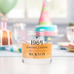 60th Birthday Limited Edition 1964 Whiskey Glass<br><div class="desc">Elegant stylish modern bold Cheers to Custom Years personalised birthday glassware.</div>