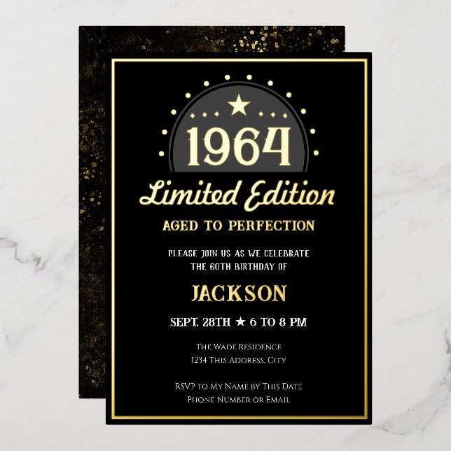 60th Birthday Limited Edition Invitation (Front/Back)