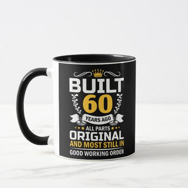60th Birthday Man Woman Built 60 Years Ago  Mug (Left)